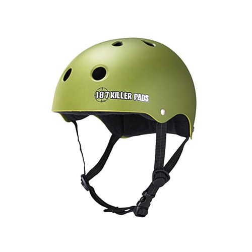 Pro Skate Helmet w/ Sweatsaver Liner - Army Green Matte