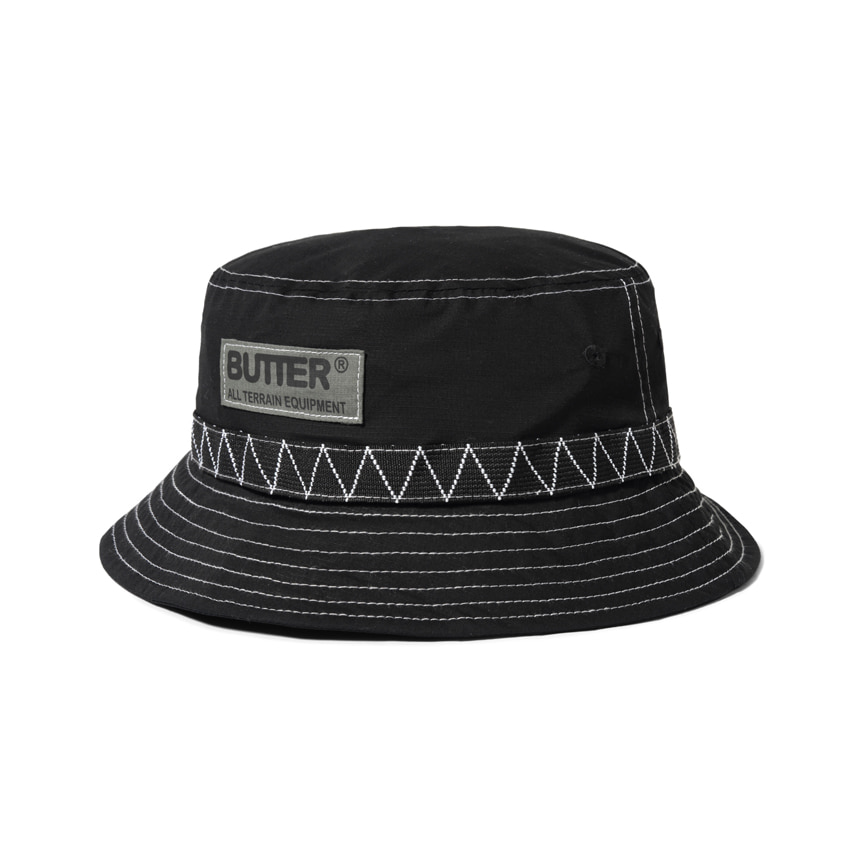 Terrain Contrast Stitch Bucket Hat - Black