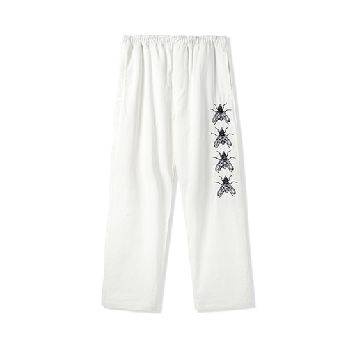 Swarm Embroidered Pants - White