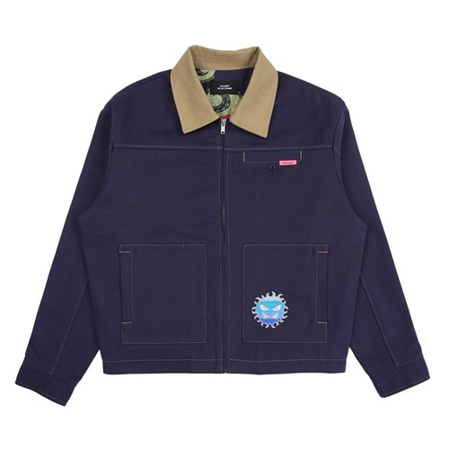 Sun Worker Thick Cotton Jacket - Navy