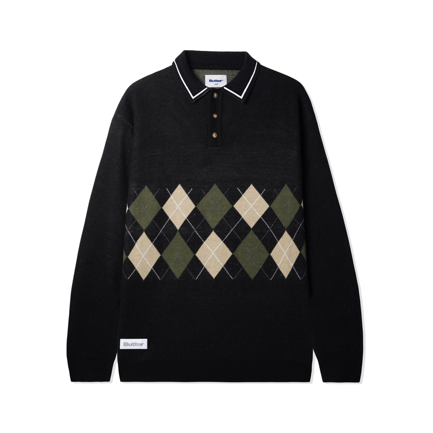 Diamond Knit Sweater - Black