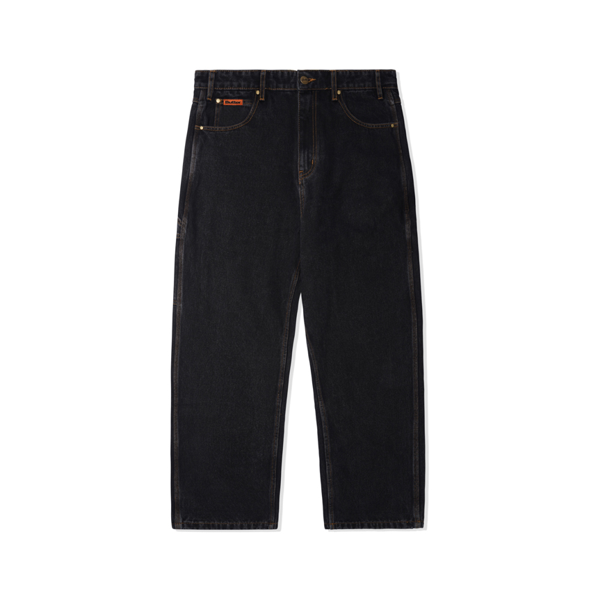 Relaxed Denim Jeans - Washed Black